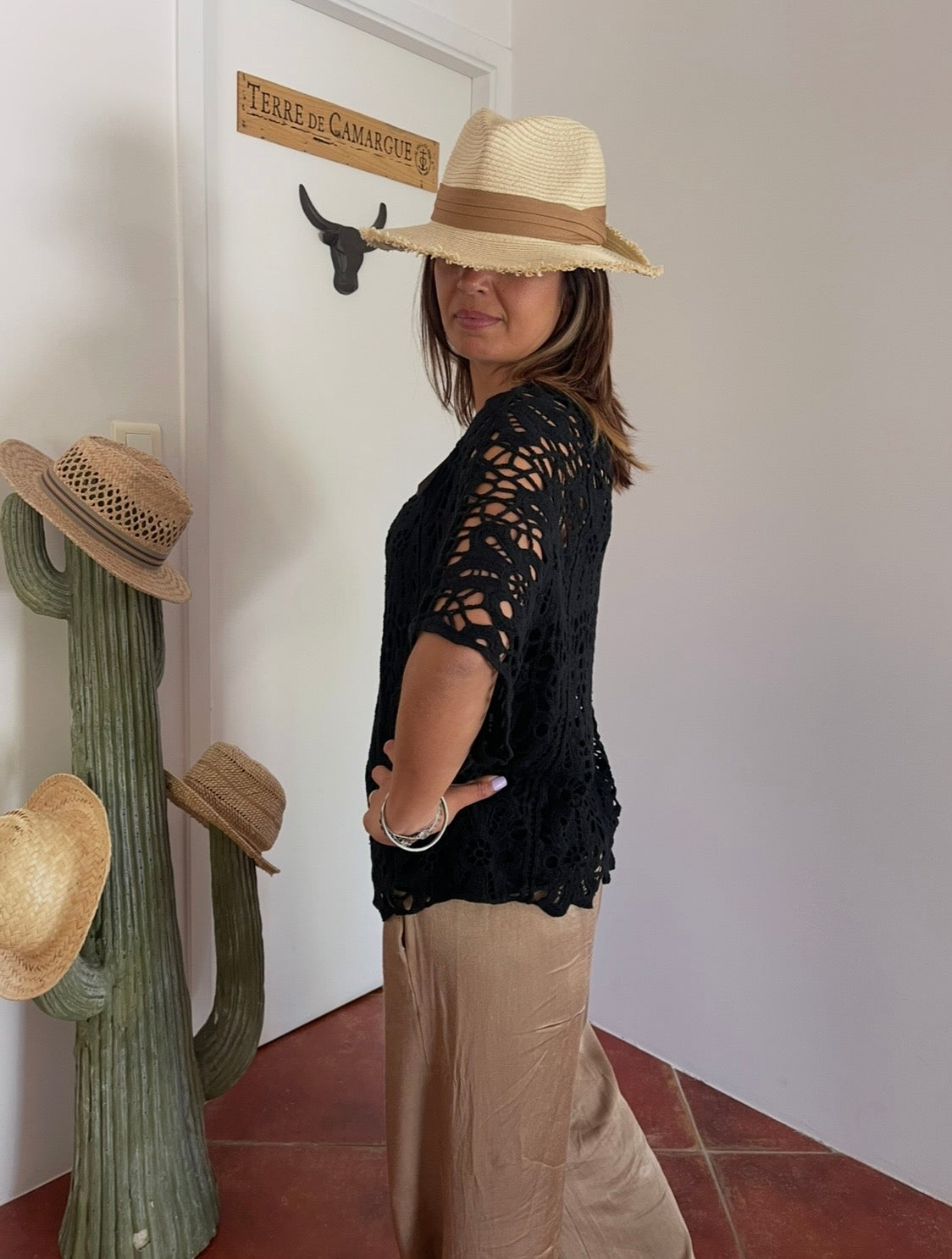 Top crochet bohème chic🖤