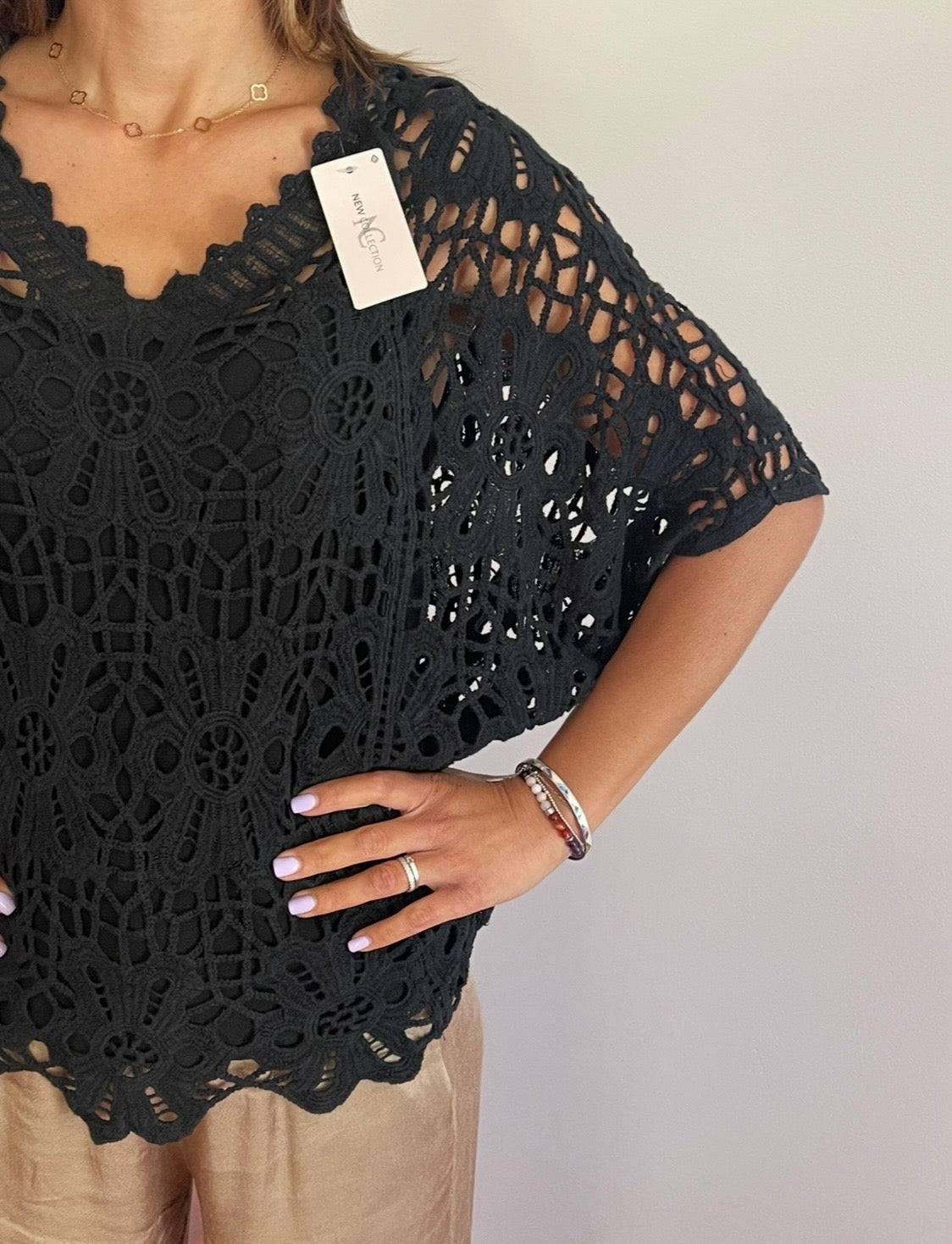 Top crochet bohème chic🖤