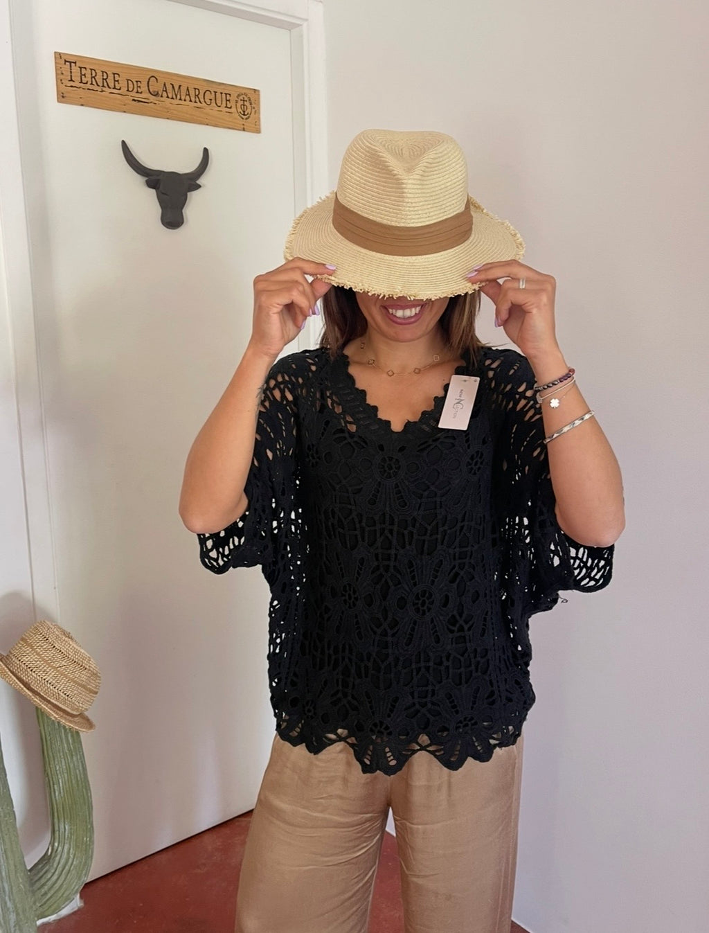 Top crochet bohème chic🖤