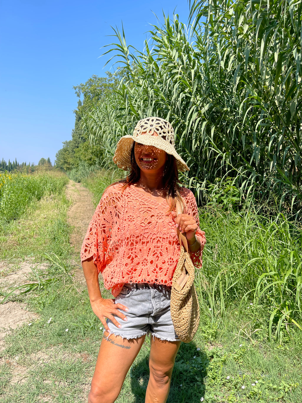 Top crochet bohème chic🌾🧡