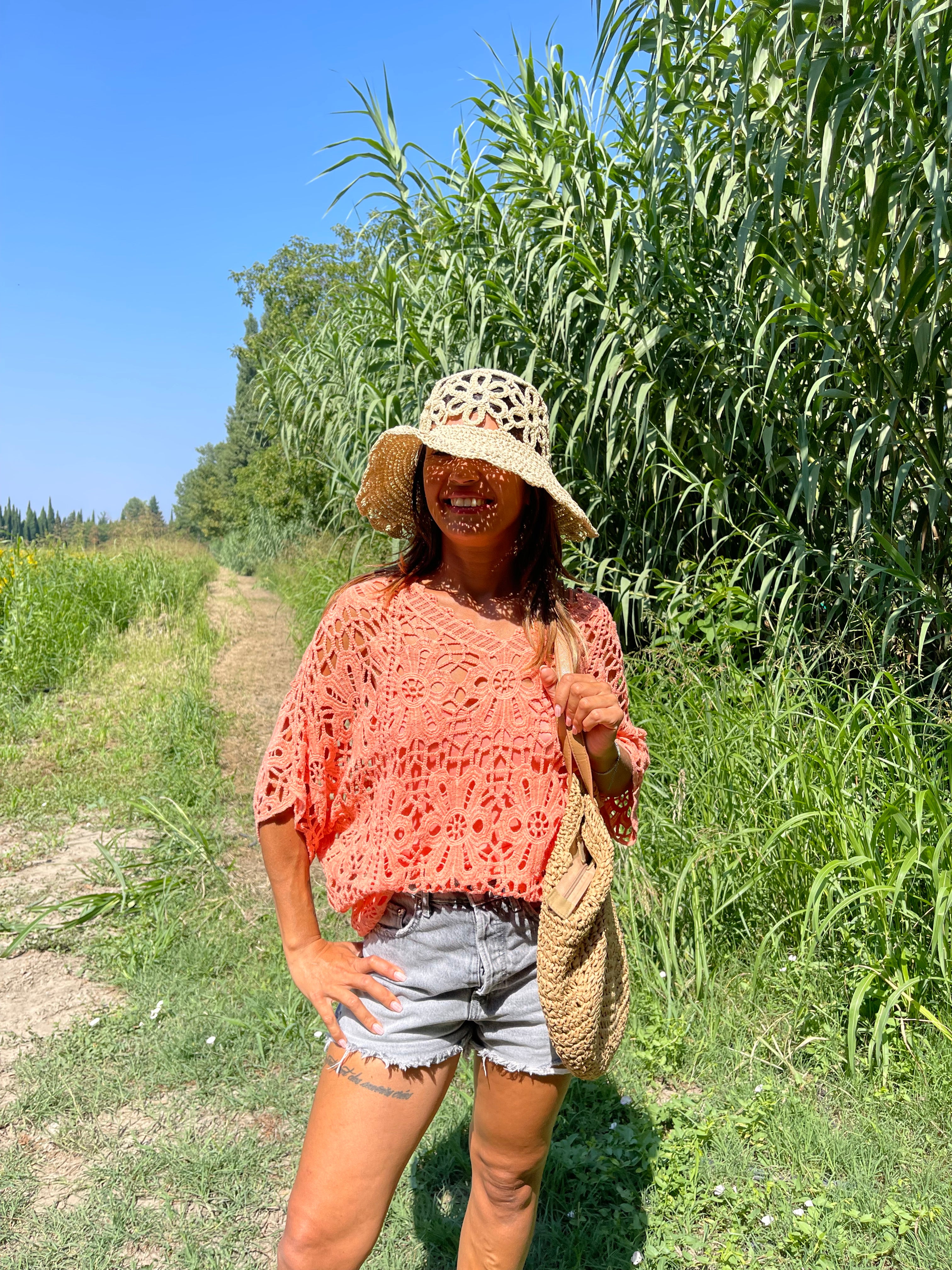 Top crochet bohème chic🌾🧡