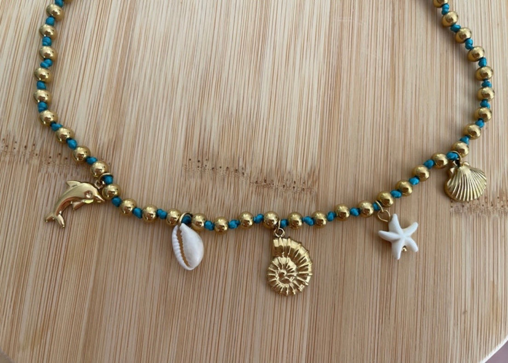 Collier breloque, cordon et charm🐚