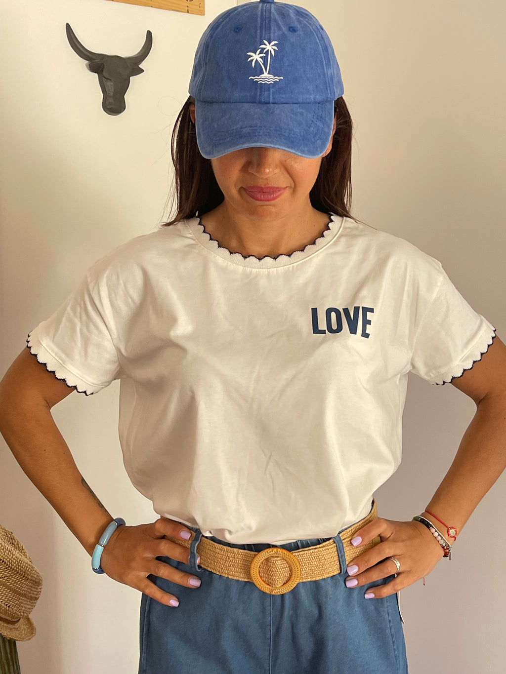 T-shirt « LOVE » côtelé