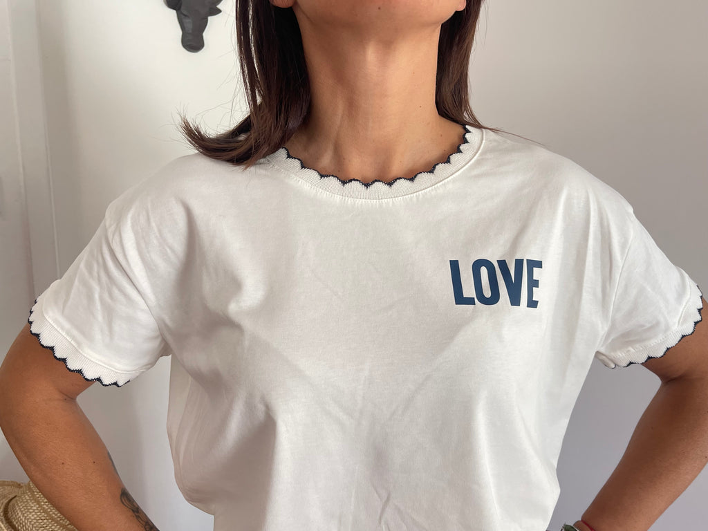 T-shirt « LOVE » côtelé