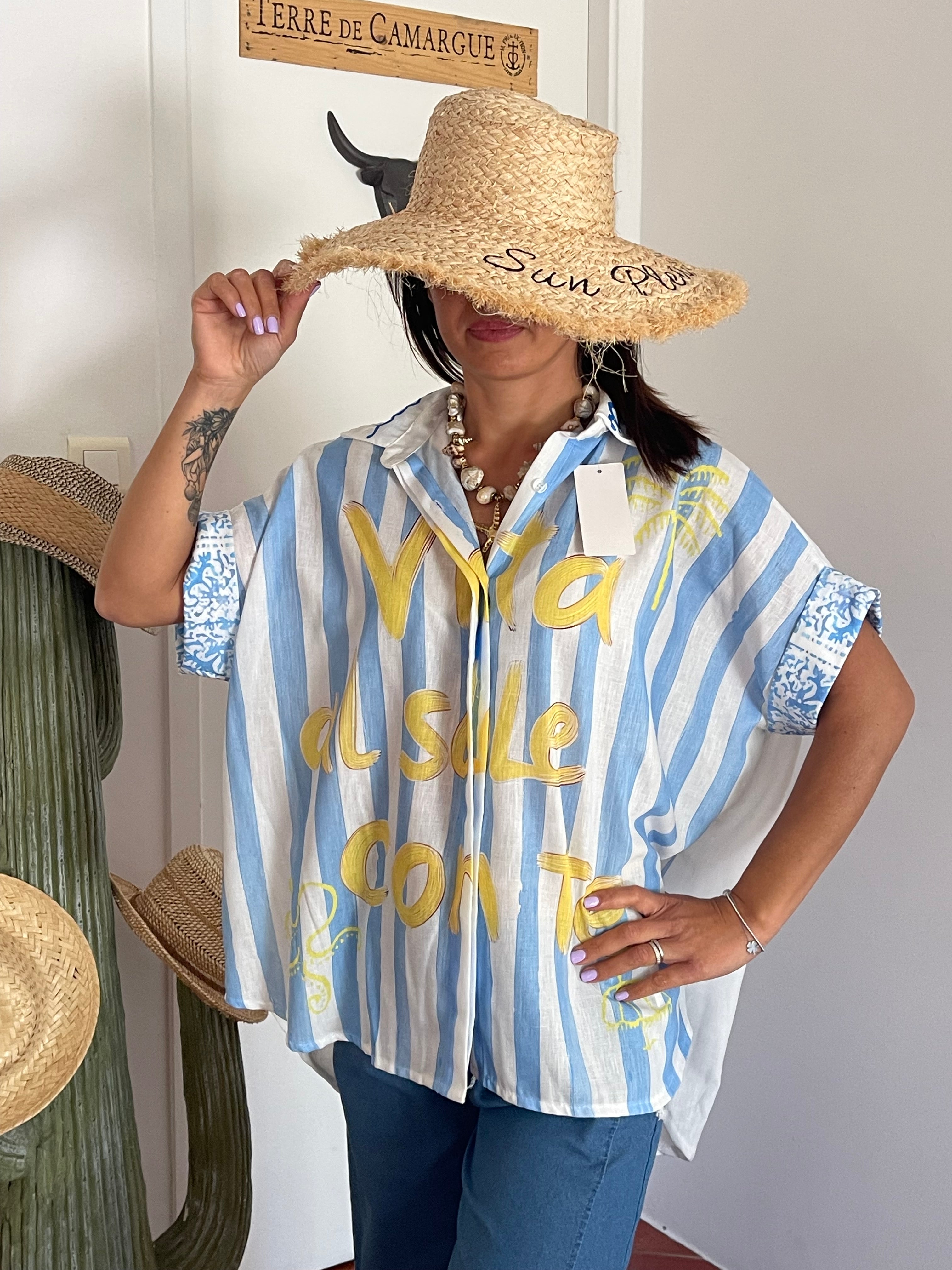 Chemise bleu « La Dolce Vita »