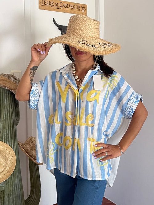 Chemise bleu « La Dolce Vita »
