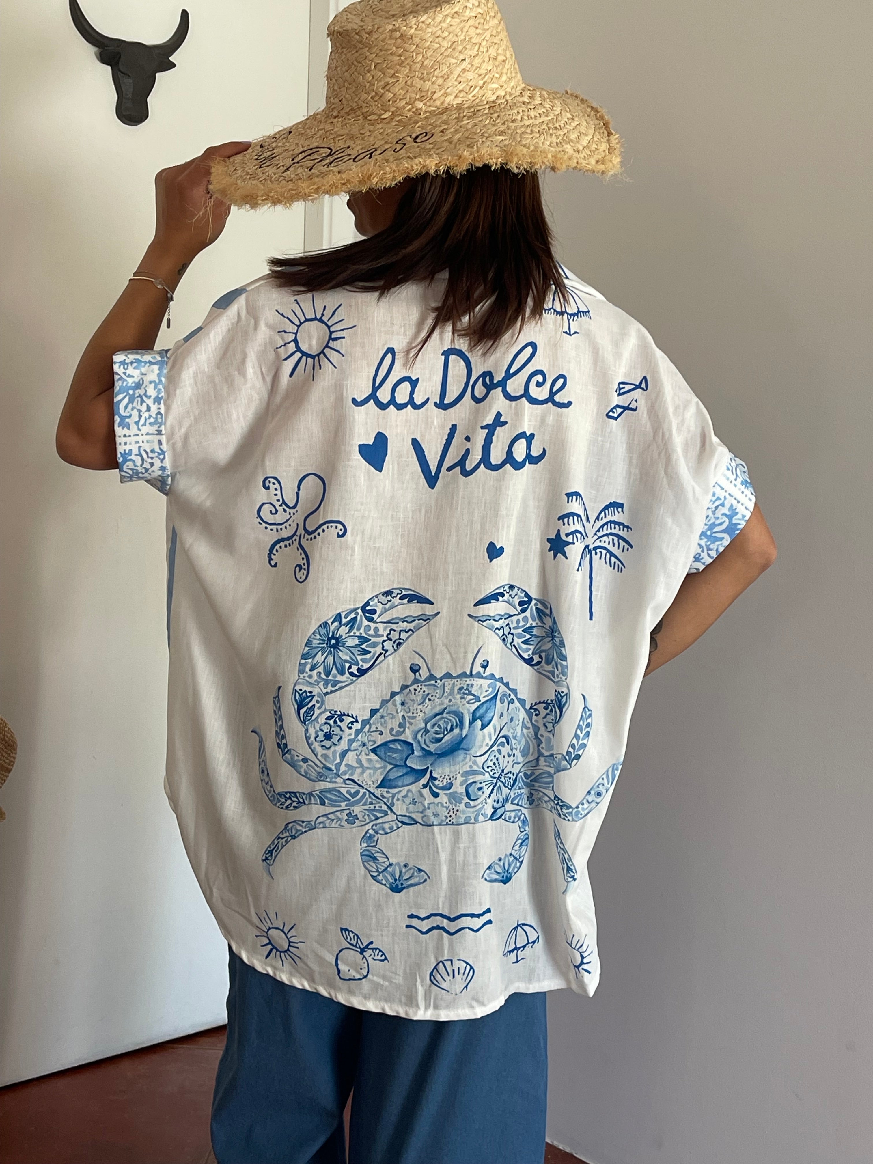 Chemise bleu « La Dolce Vita »