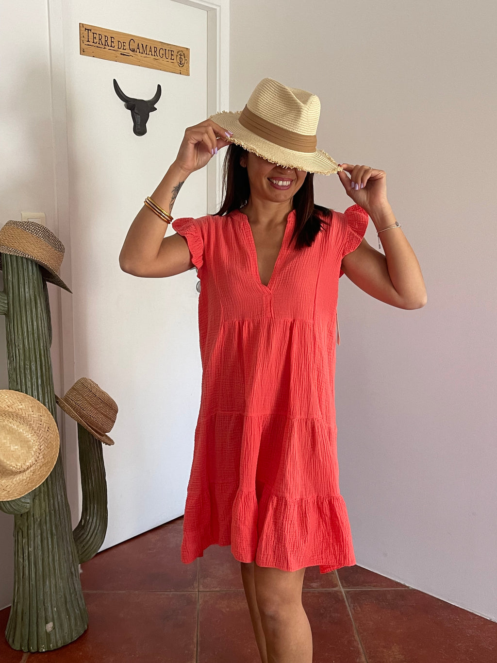 Robe Corail, gaze de coton
